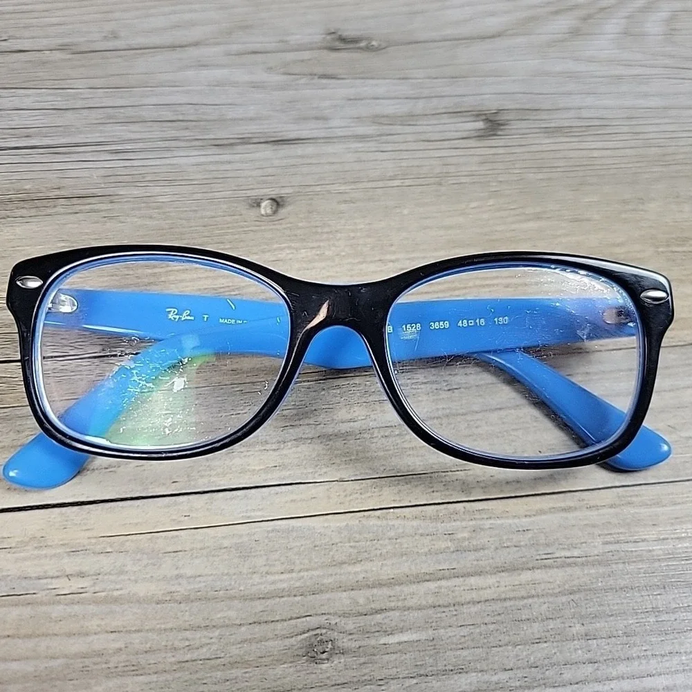 Ray-Ban Junior Eyeglasses RB‎ 1528 3659 48-16 130mm Black Blue Frames Only Kids